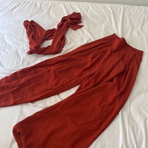 Flowey pants and scarf top set